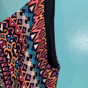 Colorful Geometric Patterned handkerchief hem dress